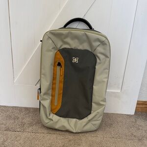 Sherpani Gray and Tan Backpack with Orange Accent